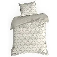 Eurofirany | Linge de lit - Parure de lit - 140 x 200 cm - beige - crème - 100 % coton - Ensemble de housses de couette - Chambre à coucher