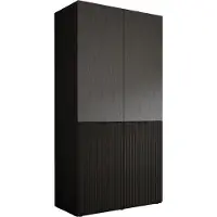 3Xeliving Armoire, noir graphite, 100 x 200 x 51 cm