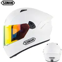 Alle Hersteller Casque de moto avec lentille antibuée et déverrouillage rapide Système respirant et de ventilation Wearable Ergonomic Pearl White_XL