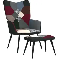 Prolenta Maison Exclusive - Fauteuil de détente avec repose-pieds en tissu patchwork