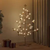 Prolenta Maison Exclusive - Sapin de Noël en bois brun, 125 cm, en pin massif