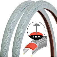 Filmer 2x Pneus vélo Gris Retro Style 28" 50-622 Anti-crevaison