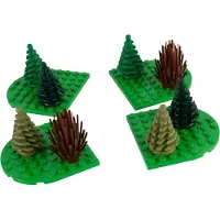 LEGO MOC Set de 12 arbres et arbustes MOC - en vert & marron - Idéal pour les paysages, dioramas & villes pièces 12 - Chaque mélange est composé individuellement