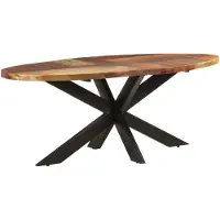 Prolenta Maison Exclusive - Table à manger ovale 200 x 100 x 75 cm en bois massif recyclé