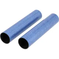 AKF Fahrzeugteile GmbH Set: 2x housse pour guidon télescopique, 165 mm, véritable carbone - bleu clair