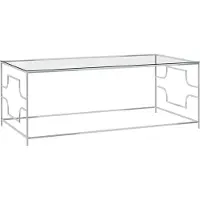 vidaXL Meubles Table basse argentée 120x60x45 cm inox et verre - Table de salon 289029