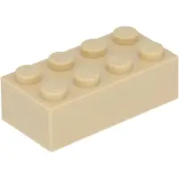 LEGO 100 x briques 2 x 4, beige