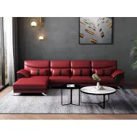 AEA Design Wohnzimmer Lederpolster Ecksofa Eckcouch Couch Sofa L-Form Wohnlandschaft