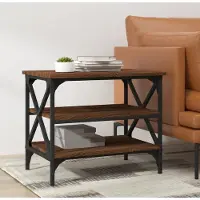 vidaXL Table d'appoint marron aspect chêne 55x38x45 cm Matériau dérivé du bois , Tables basses Design 2024