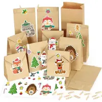 Sonstiges Calendrier de l'Avent à remplir enfants 24 sachets animaux de Noël autocollants