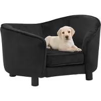 Syfax Canapé pour chien Noir 69x49x40 cm Peluche
