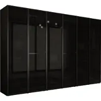 3Xeliving Armoire, noir graphite, 3 x 100 x 200 x 51 cm