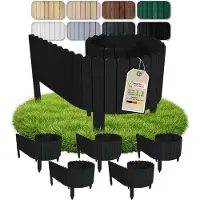 Pemicont Floranica Bordure de massif bois 10 m, 5 x 200 cm, 20 cm, Noir – lot en pin, bord arrondi