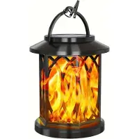 INF Lampe Solaire Flamme avec Clip - Lanterne LED Jardin Effet Vacillant