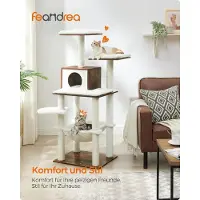 StarTech.com Mobilier pour chats - Griffoir et arbre à grimper - 5 niveaux - Bois - Peluche de 500 g/m² - Finition rustique - Jaune