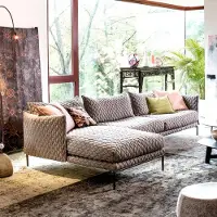 AEA Ecksofa L-Form Couch Wohnlandschaft Garnitur Design Modern Sofa Stoff Textil