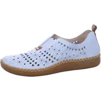 Rieker Mocassins pour femme, largeur extra H, motif ajouré et semelle amovible N2452, pointure : 42 EU, couleur : bleu