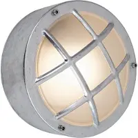 LEDKIA Plafonnier Extérieur Rond Ø200 Mm Hublot Acier Galvanisé Coastal Fjord Argent