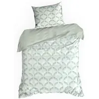 Eurofirany | Ensemble de housse de couette - Linge de lit - 140 x 200 cm - blanc - vert - Taie d'oreiller - 100 % coton - Chambre à coucher