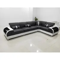 AEA Ledersofa L-Form Couch Wohnlandschaft Ecksofa Garnitur Design Modern Sofa USB