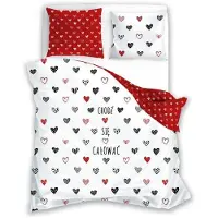Faro Linge de lit, parure de lit en coton pour adolescents, motif amusant 160 x 200 004 Baisers