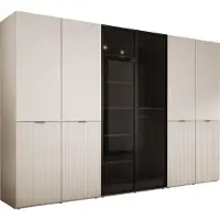 3Xeliving Armoire, beige sable, 3 x 100 x 200 x 51 cm
