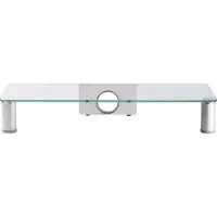 VCM support d'écran "Parco", rehausse PC en alu et verre H 10 x L 62,5 x P 25 cm
