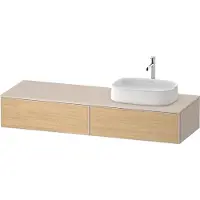 Duravit Zencha Meuble sous-lavabo avec console, 1600x550mm, 2 tiroirs, 1 découpe à droite, ZE4814, ZE4814R30830000