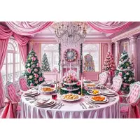 Bluebird Puzzle Christmas Feast in Pink - 1000 pièces
