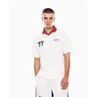 EA7 pour homme. 7M001416_AF13537 Polo Graphic Series blanc (M), Casuel, Sport, Polyester, Manche courte