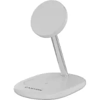 Canyon OnCharge 205, 2in1, station de recharge sans fil pour 2 appareils simultanément, sans adaptateur de courant. adaptateur, blanc