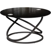 Vicco table basse Calgary Noir Haute brillance 79.5x46.5cm avec surface en verre, Model 58502