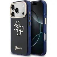 GUESS Etui IML 4G Script Metal do iPhone 17 Pro Max niebieski (Apple iPhone 17 Pro Max), Coque pour téléphone portable, Bleu