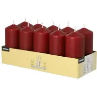 Papstar Bougies à tête ronde, 40 mm, bordeaux, paquet de 10 Diamètre : 40 mm, hauteur : 90 mm, durée de (10 pcs)