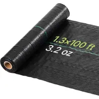 Vevor Toile de Paillage 0,4x30,5 m Bâche Anti Mauvaise Herbe 90 g/m² Géotextile Anti Repousse Tissé PP pour Protection Contre Mauvaises Herbes