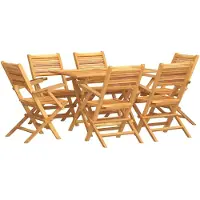 vidaXL Ensemble de jardin 7 pièces teck massif