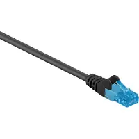 Goobay Câble patch CAT 6A ultra-flexible U/UTP, noir, 20 m - Conducteur en cuivre (CU), gaine en TPE sans halogène (LSZH)