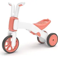 Chillafish Bunzi ldzsvara velosipds - transformers paiem mazkajiem 2-in-1, flamingo roz, no 1 ldz 3 gadiem