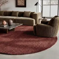 Studio Clarice Tapis rond en laine - Leone Rouge | Ø 120cm | Rond | Pile courte