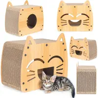 Coil Tonneau à griffer, Cave à chat, Arbre à chat, Lit pour chat, Lit pour chat, Lit écologique, Carton à griffer, MDF, Hauteur : 40 cm