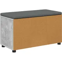 Syfax Banc d'entrée avec coussin Gris Béton 80 x 38 x 46 cm