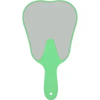 Gistuch Nouvel outil utile de miroir à main de soins dentaires à manche en plastique (vert)
