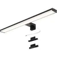 Alpinaluz Applique LED 12W 50 cm IP44 pour salle de bain, miroir et meuble, aluminium fin noir mat avec lumière blanc neutre