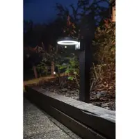 Galix Borne solaire haute performance - acier inoxydable (également disponible pour montage mural) avec détecteur de mouvement - H 50 cm - 1000 lumens