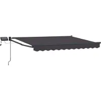 vidaXL Store à bras articulés manuel avec LED, anthracite, 3,5 x 2,5 m