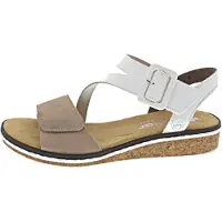Rieker Damen Keil-Sandaletten Weiß/Beige