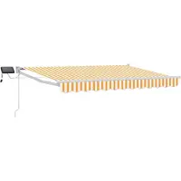 vidaXL Store à bras articulés manuel avec LED jaunes et blanches, 3,5 x 2 m