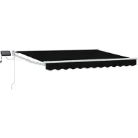 vidaXL Store à bras articulés manuel avec LED, noir et blanc, 3 x 2,5 m