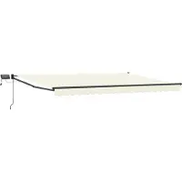 vidaXL Store à bras articulés manuel avec LED, couleur crème et anthracite, 4 x 3 m