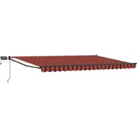 vidaXL Store Rétractable Manuel Avec Leds Orange Et Marron 4 × 3 M